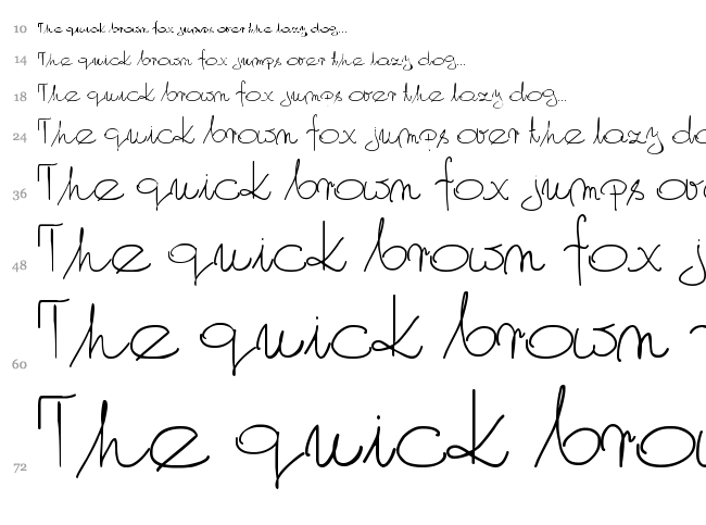 My Own Script PL font waterfall